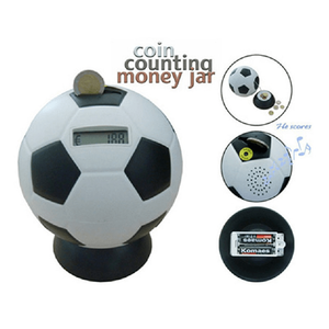 Football Shaped Electronic Coin Counting Saving Piggy Bank