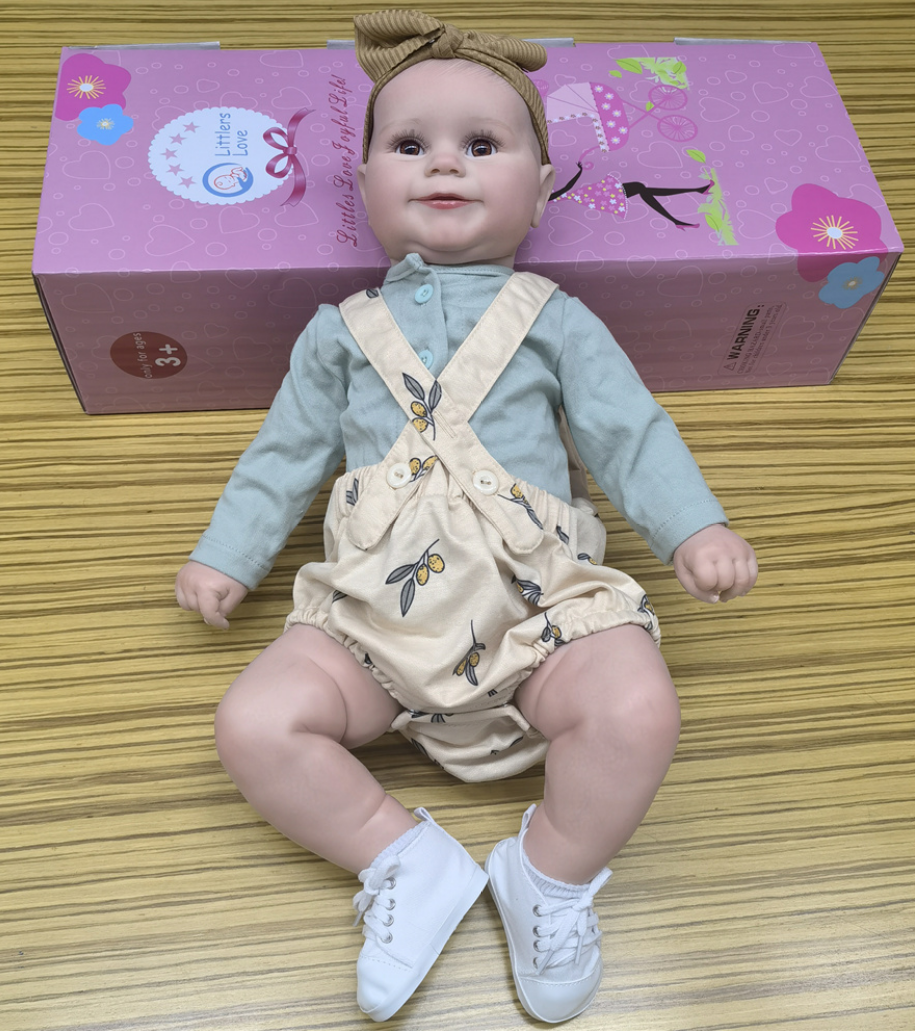  Reborn Baby Doll Newborn 24 Inches Silicone Reborn Toddler Doll Hand Drawn Veins Baby Doll Real Life Size Baby Doll Toy for Age 3+ Birthday Gift Therapy for Dementia Patient