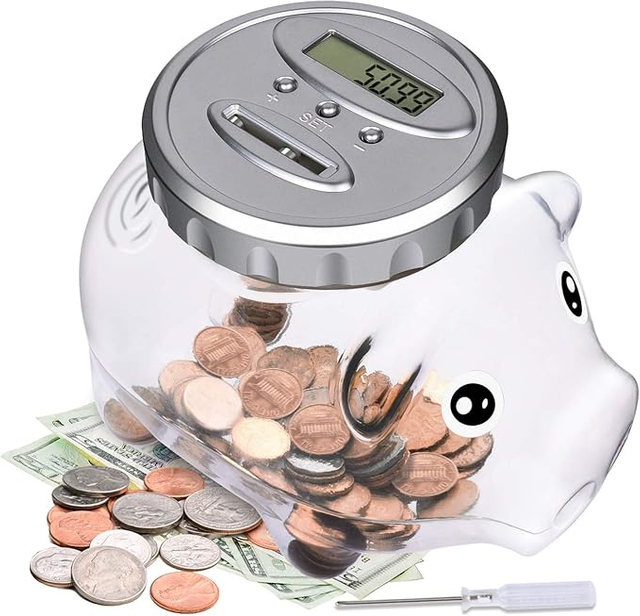 Digital Piggy Bank Counting Money Jar with Voice Prompt And Automatic LCD Display As Electronics Gifts