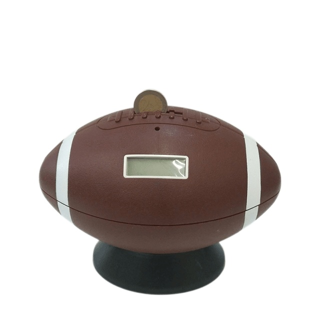American Football Shaped Money Bank with Coin Counter,Best Piggy Bank for Boys, Shatterproof Rugby Sports Themed Coin Bank