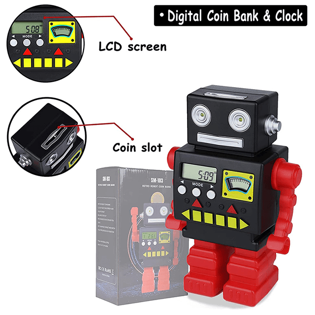 Robot Digital Count Coin Savings Money Piggy Bank