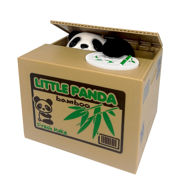 Money Saving Panda Stealing Money Bank Coin Bank