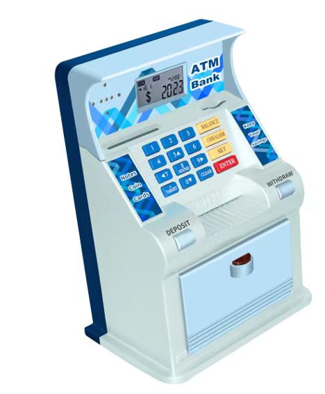 US Version Children Toy Mini Safe Atm Money Saving Bank with Coin Counter