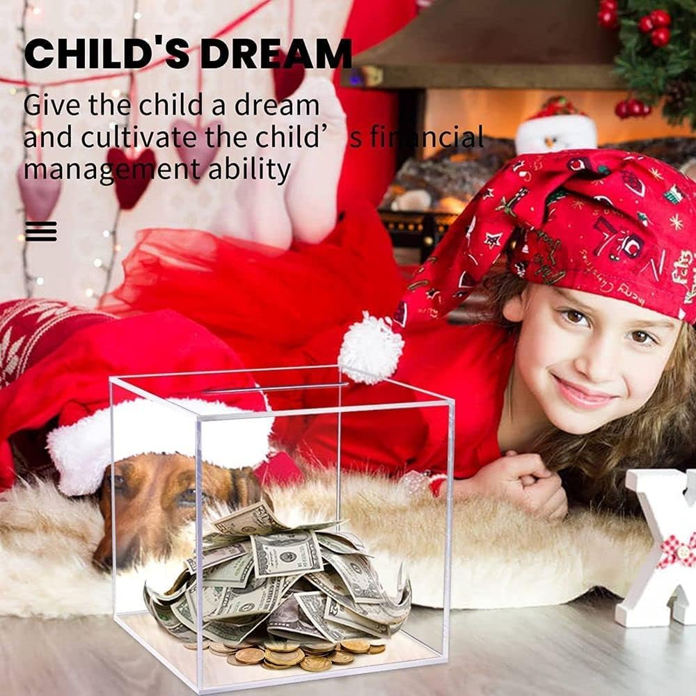A One-Time Savings Jar Transparent Piggy Bank Money Saving Box