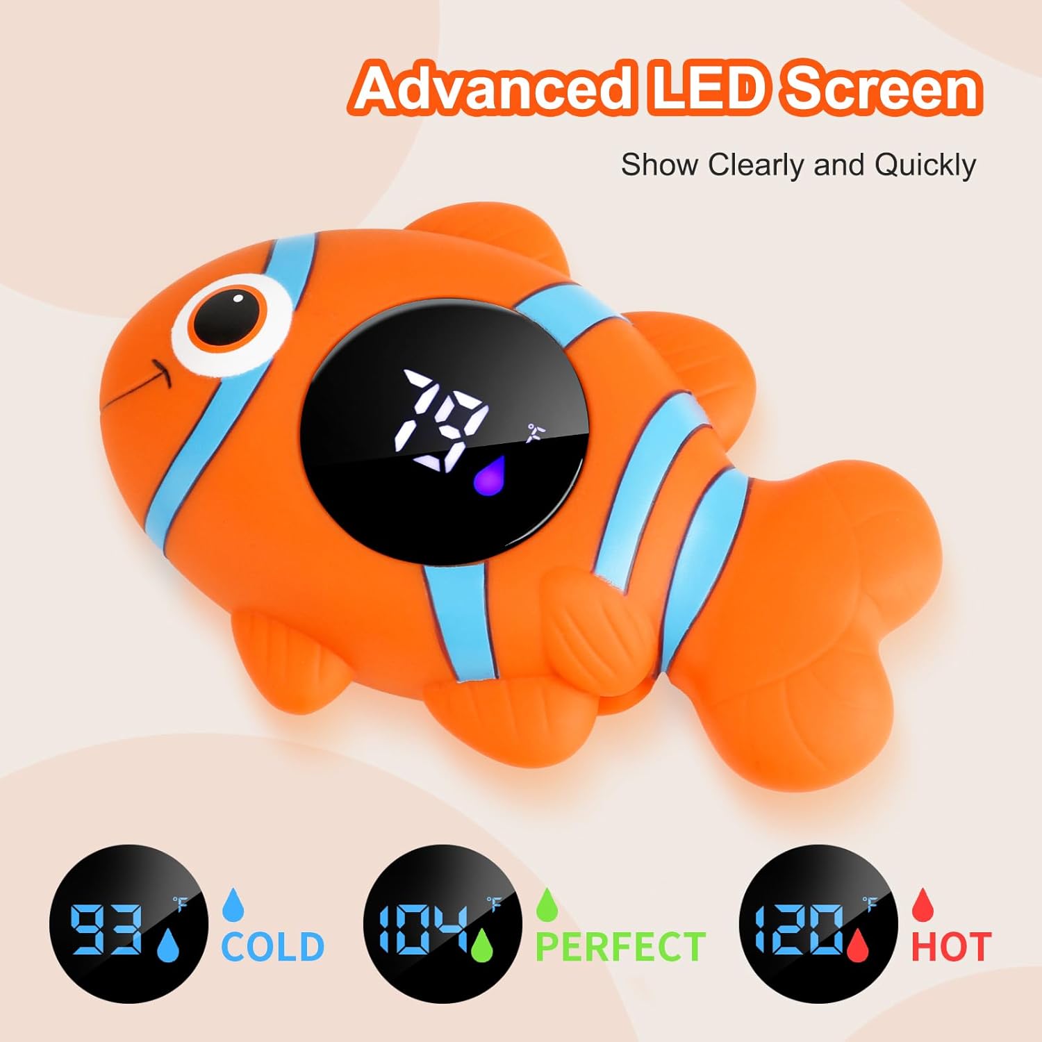 LED display baby bath thermometer