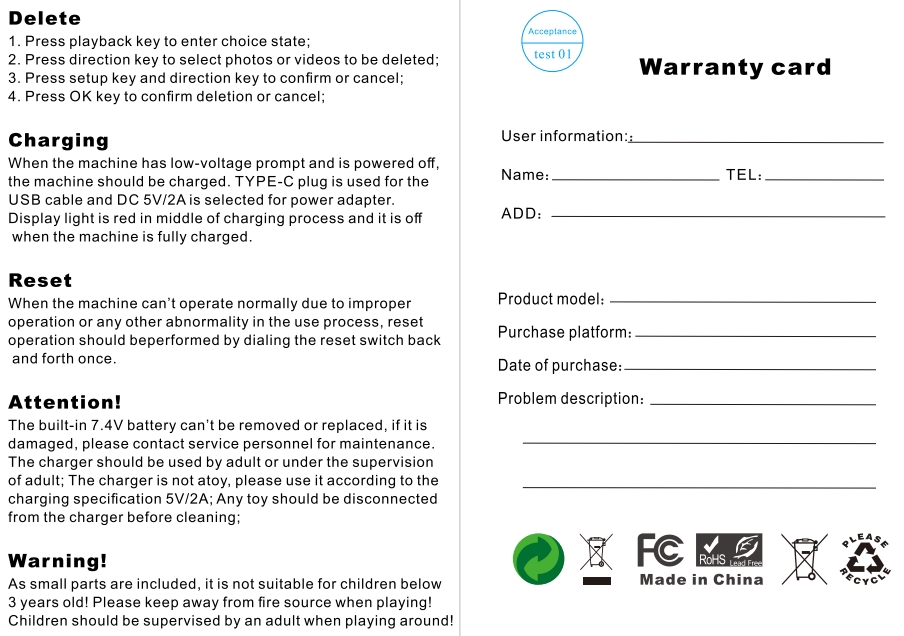 Custom Logo Instant Print Kids Camera