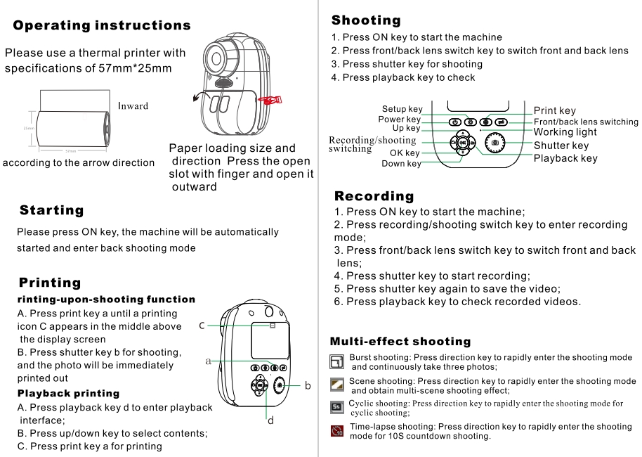 Custom Logo Instant Print Kids Camera